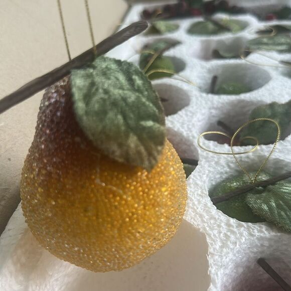 Decorative Glazed Beaded Fruit Tree Ornaments 21 total - Picture 4 of 7